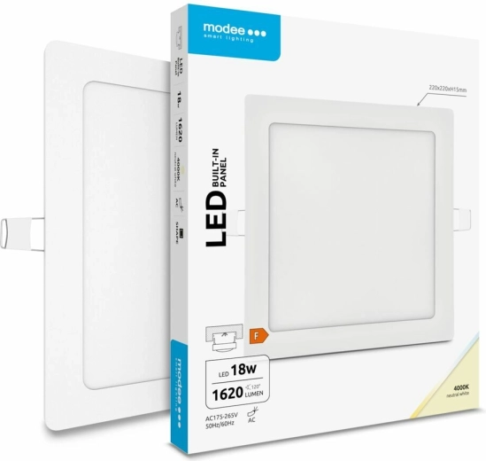 Modee Lighting LED ugradbeni kvadratni panel 18 W, neutralno bijela, 1620 lm