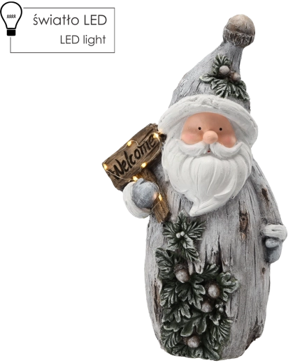 Božićna figurica Santa Welcome s LED osvjetljenjem 24 × 13 × 44,3 cm
