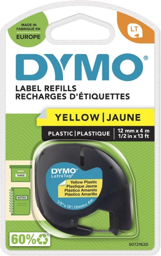 Traka DYMO LetraTag 12 mm x 4 m žuta plastična