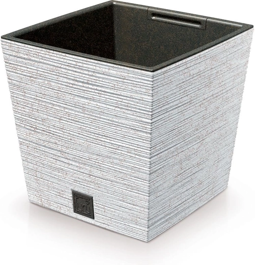 Lončanica Furu Square Low Eco Wood s uloškom 24 cm bijela