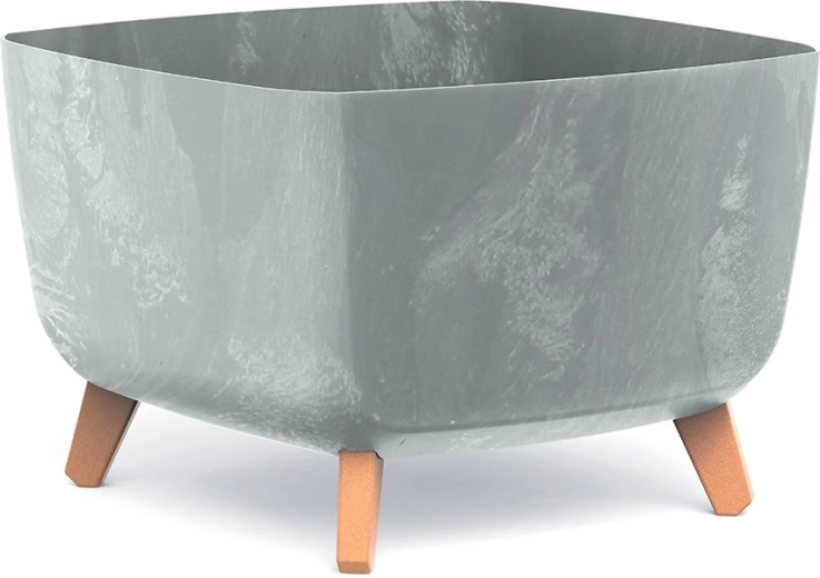 Žardinijera Gracia Square s betonskim efektom 39 × 39 × 27 cm, siva