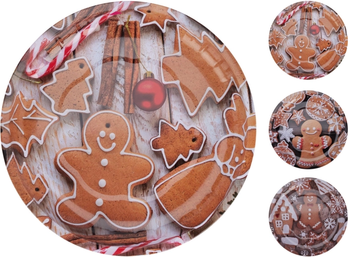 Limeni božićni tanjur 26 cm – mix dekora