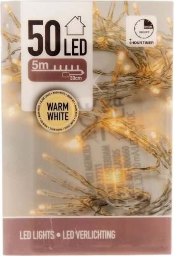LED svjetlosni lanac za interijer žuti 50 LED