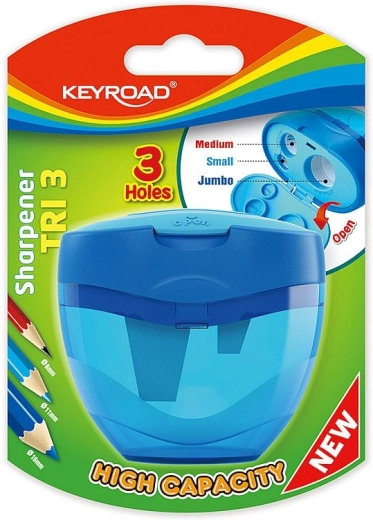 Šiljilo Keyroad Tri Plus s velikokapacitetnim spremnikom, plavo