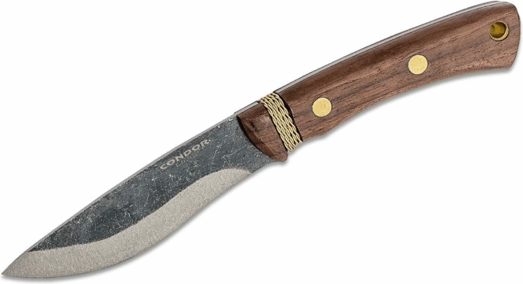 Vanjski kamperski nož Condor Huron 10,8 cm, orah, kožna futrola