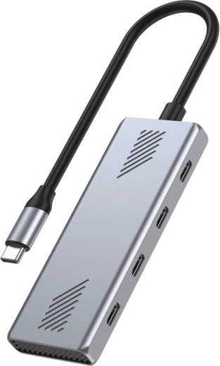 USB‑C hub 4× USB‑C 10 Gb/s, USB 3.2 Gen 2, metalno kućište