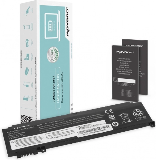 Movano baterija za Lenovo ThinkPad T460s i T470s (prednja) 2000 mAh 23 Wh