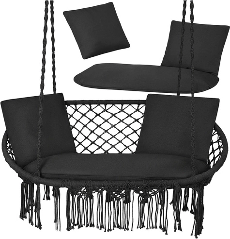 Jastuci za dvostruku vrtu ljuljačku gnijezdo roda GARDLOV – crni