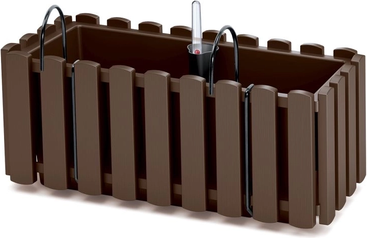 Viseća samozalijevajuća žardinjera za ogradu 38 cm smeđa