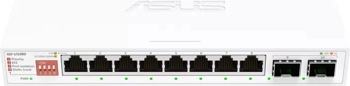 Neupravljivi preklopnik 8× 2,5G + 2× 10G SFP+ QG-U1080