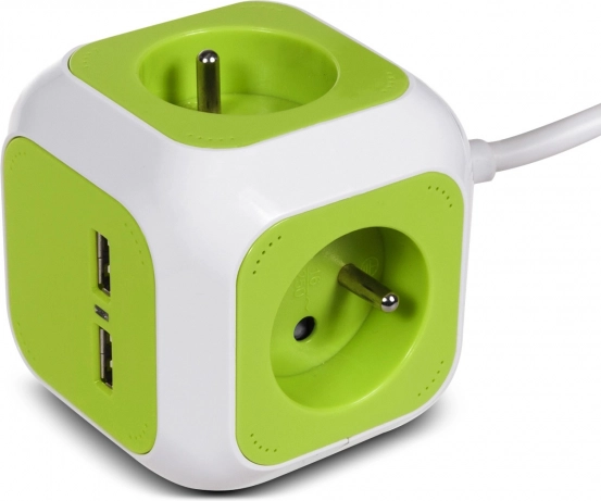 Kockasta produžna letva s 4x schuko i 2x USB, 1,4 m GREENBLUE Magic Cube