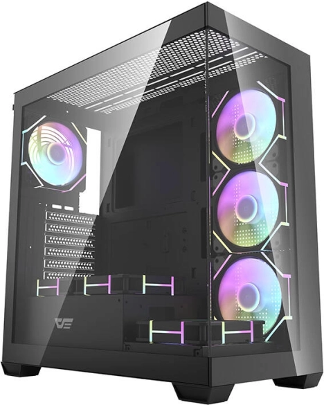 Računalno kućište Darkflash DS900, crno, sa 7 ARGB ventilatora