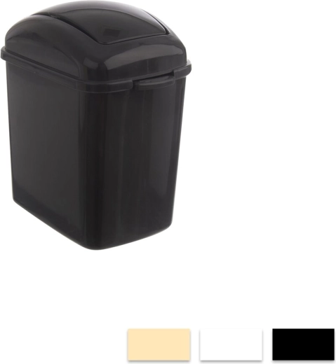 Mini četvrtasta košarica za smeće s klackalnim poklopcem 1,17 l (mix boja)