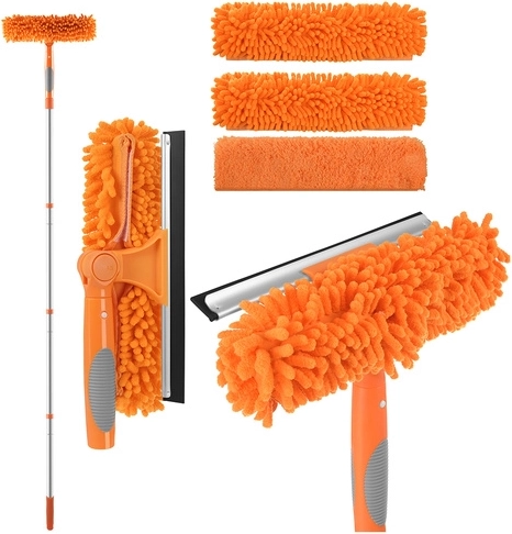 Teleskopski čistač prozora 3u1 RUHHY 1,8 m s brisačem i mikrofazama