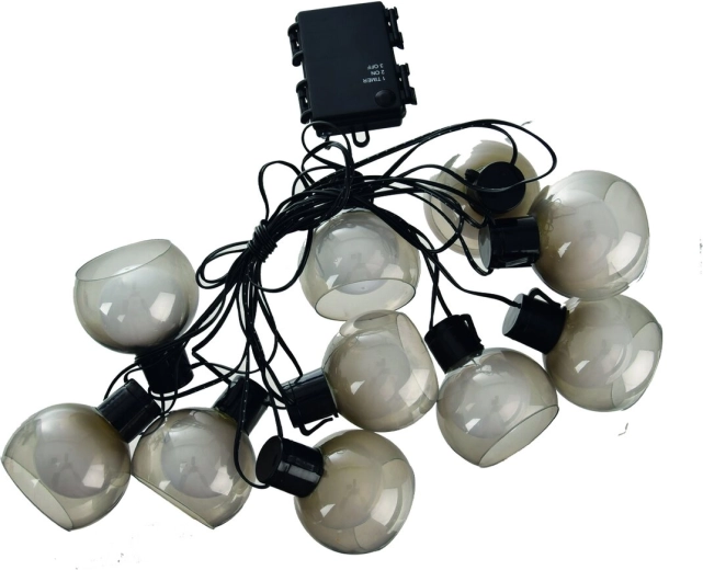 LED svjetlosni lanac sa staklenim kapicama, žuto svjetlo, 2 m, 10 LED