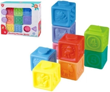 Gumene kocke 9 kom 5x5 cm u kutiji 23x21x6 cm 18m+