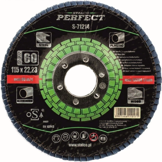 Lamelni disk 115 × 22,23 mm granulacija 40 korundni STALCO