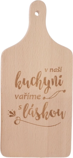 Drvena kuhinjska daska s natpisom „u našoj kuhinji“ 14 × 30 cm