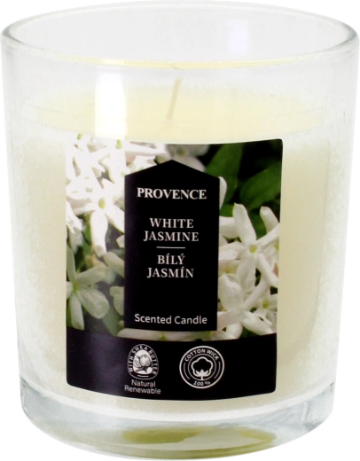 Mirisna svijeća u staklu Bijeli jasmin 7 × 8 cm