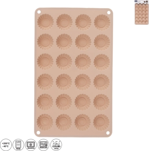 Silikonski kalup za mini košarice 24 kom bež