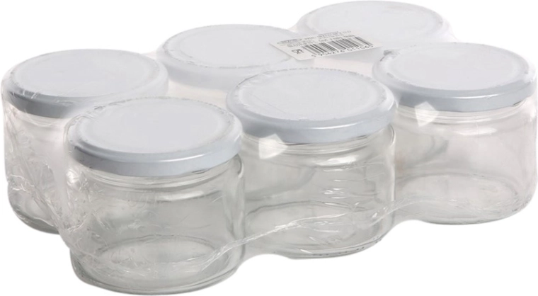 Set od 6 staklenki za konzerviranje 330 ml s bijelim poklopcem