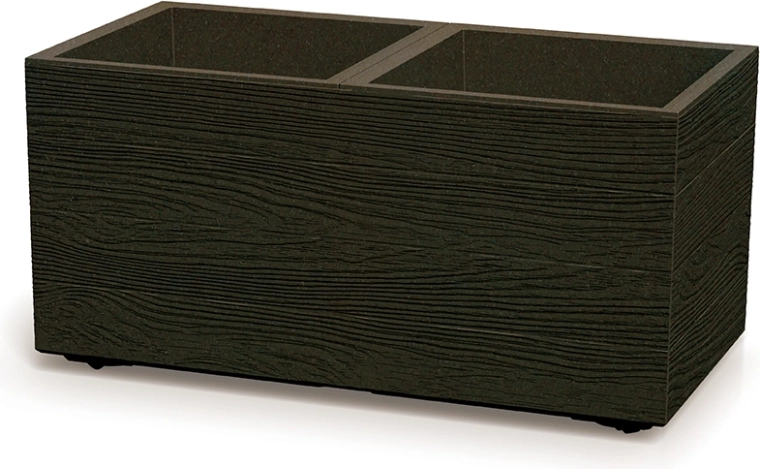Plastična žardinjera s imitacijom drva 77 cm, kavena, PROSPERPLAST Madera Case