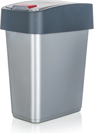 Preklopna kanta za otpad 10 l – srebrna/siva plastika