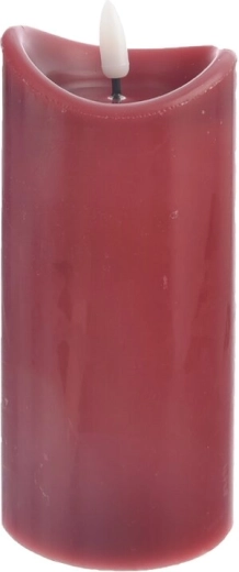 LED dekorativna stupna svijeća s tajmerom bordo 15 cm