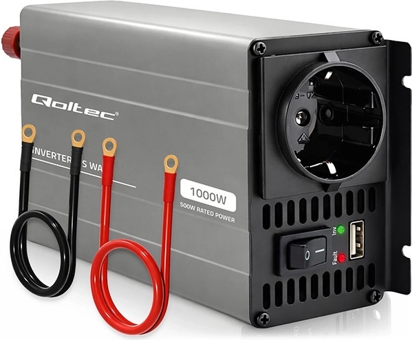 Qoltec pretvarač napona MS Wave 12 V na 230 V 500/1000 W