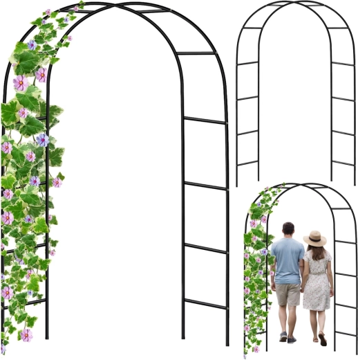 Vrtna metalna pergola – luk za penjačice 240 × 140 cm
