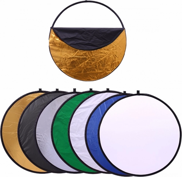 Sklopivi fotografski reflektor 7 u 1, okrugli 60 cm s difuzorom