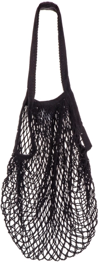 Mrežasta shopping torba PRETTY UP s dugom ručkom, crna 35 × 35 cm
