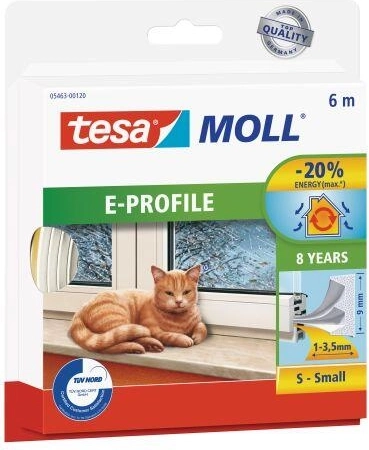 Brtva za prozore i vrata E 9 × 4 mm, bijela, 6 m