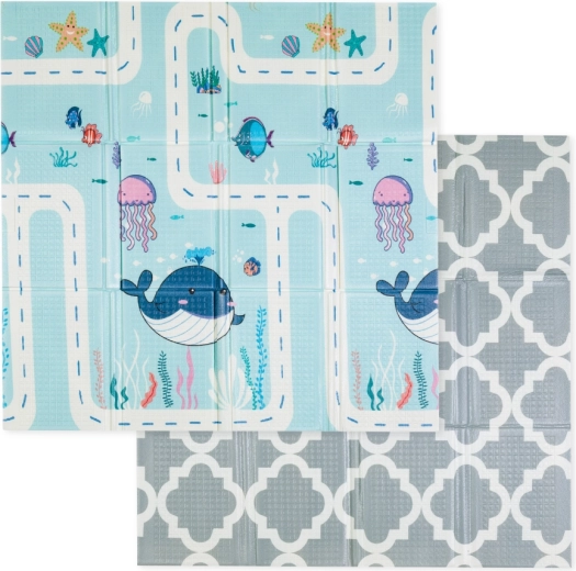 Sklopiva podloga za igru Petite&Mars Campy L 130 × 200 cm animals & hexagon