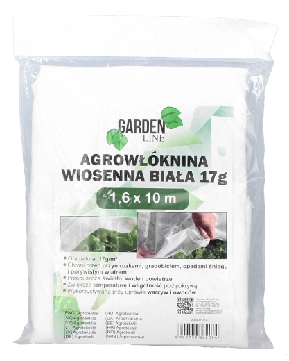 Agrotekstil proljetni bijeli 1,6 × 10 m 17 g/m²