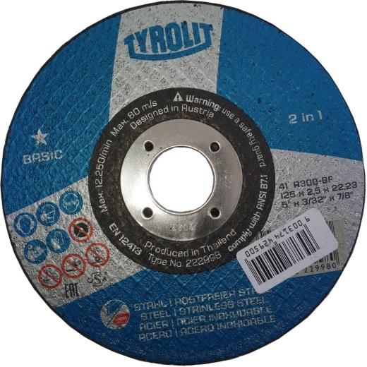 Rezni disk za čelik 125 × 2,5 × 22,2 mm