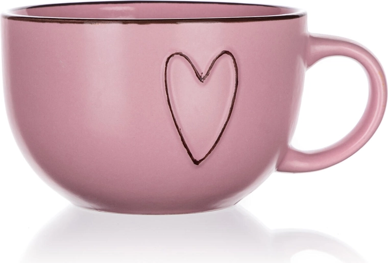Jumbo Heart ružičasta keramička šalica 730 ml