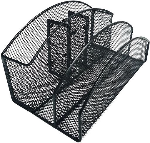 Metalni stolni organizator, 5 pretinaca, crni