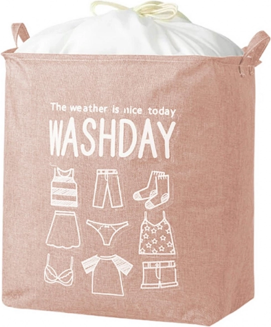 Ružičasta sklopiva košara za rublje