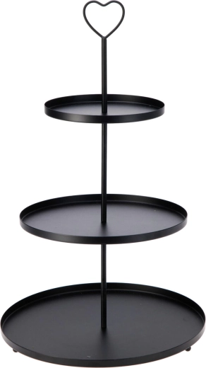 Trokatni okrugli metalni pladanj – crni