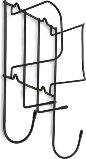 Zidni metalni držač za glačalo, crni, 17 × 11 × 30 cm