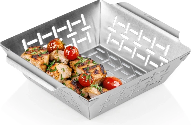 Vilde perforirana košarica za roštilj od nehrđajućeg čelika 22 × 18,5 × 6 cm