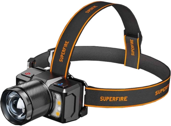 Naglavna svjetiljka Superfire 700 lm s USB-C