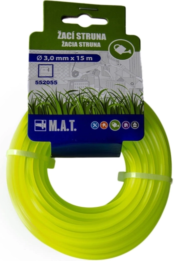 Najlonska struna za trimer 3,0 mm kvadratna, 15 m, zelena