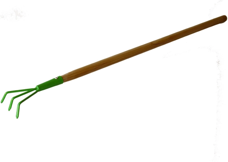 Dječja vrtna kandža s tri zupca s drvenom drškom 75 cm