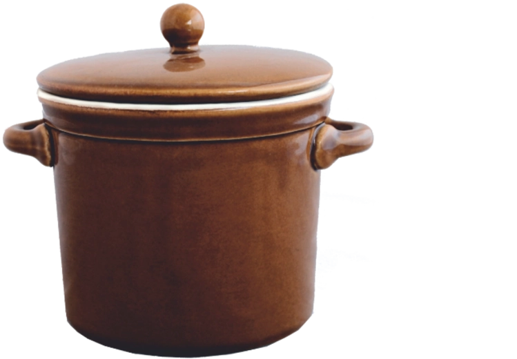 Keramička posuda s poklopcem 1 l smeđa