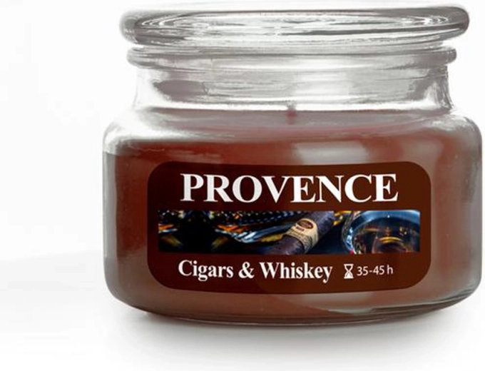 Mirisna svijeća u staklu Provence cigars & whiskey 45 sati