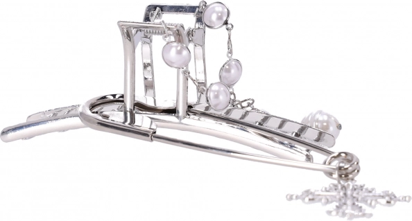 Dekorativna kopča za kosu sa srebrnim biserima