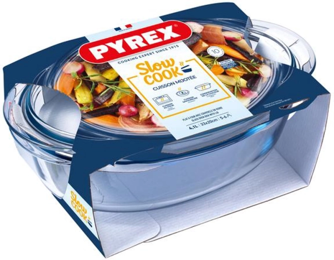 Ovalna posuda za pečenje s poklopcem PYREX 4,1 l staklo