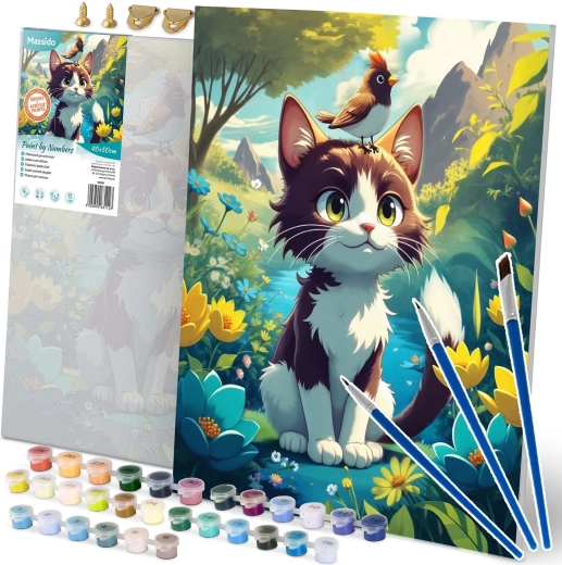 Slikanje po brojevima 40×50 cm – mačić na platnu MASSIDO